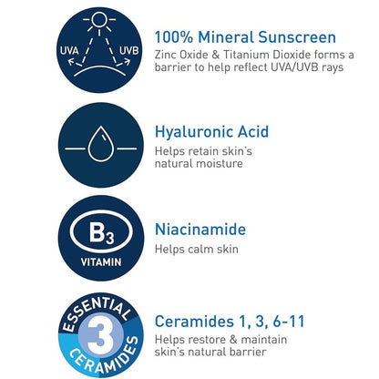 Cerave Hydrating Mineral Sunscreen Spf 50 | 100 Ml – Sunblock