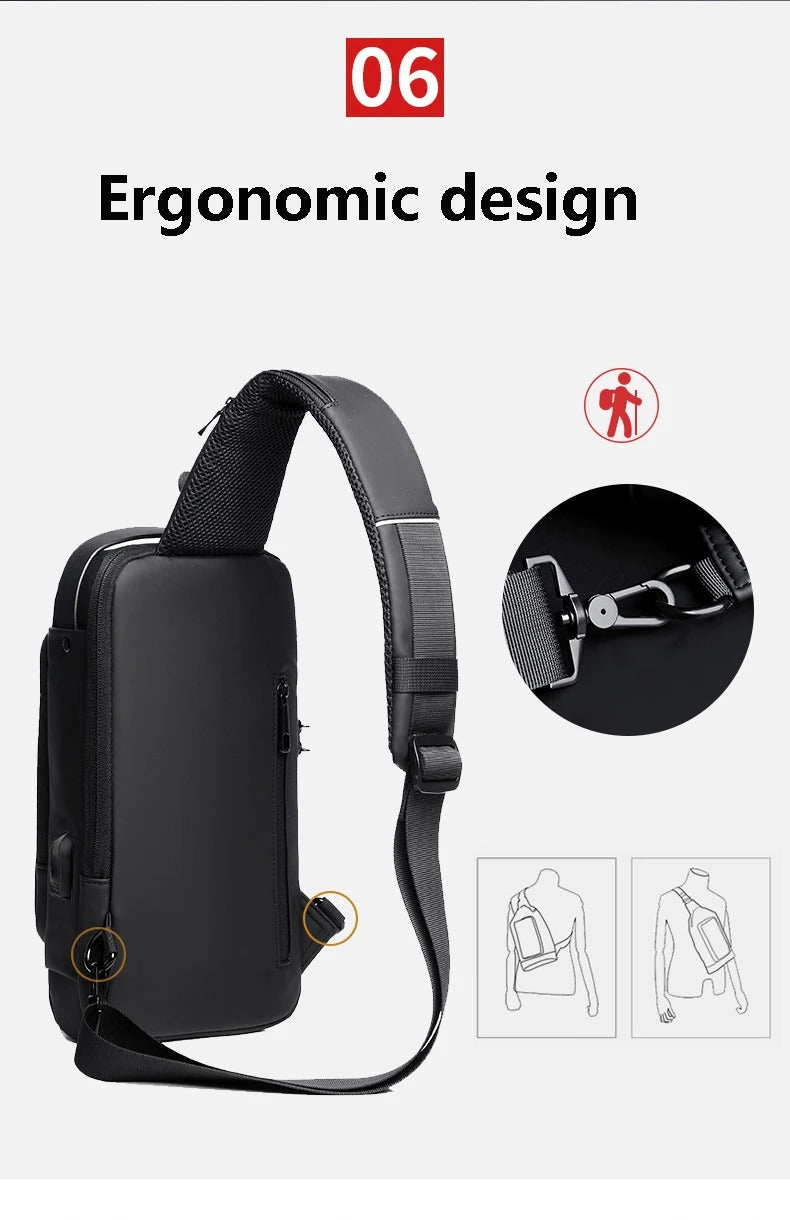 Chest Bag Multi function Cross-body Sport Running Travel Sling Pack Anti-theft For Men