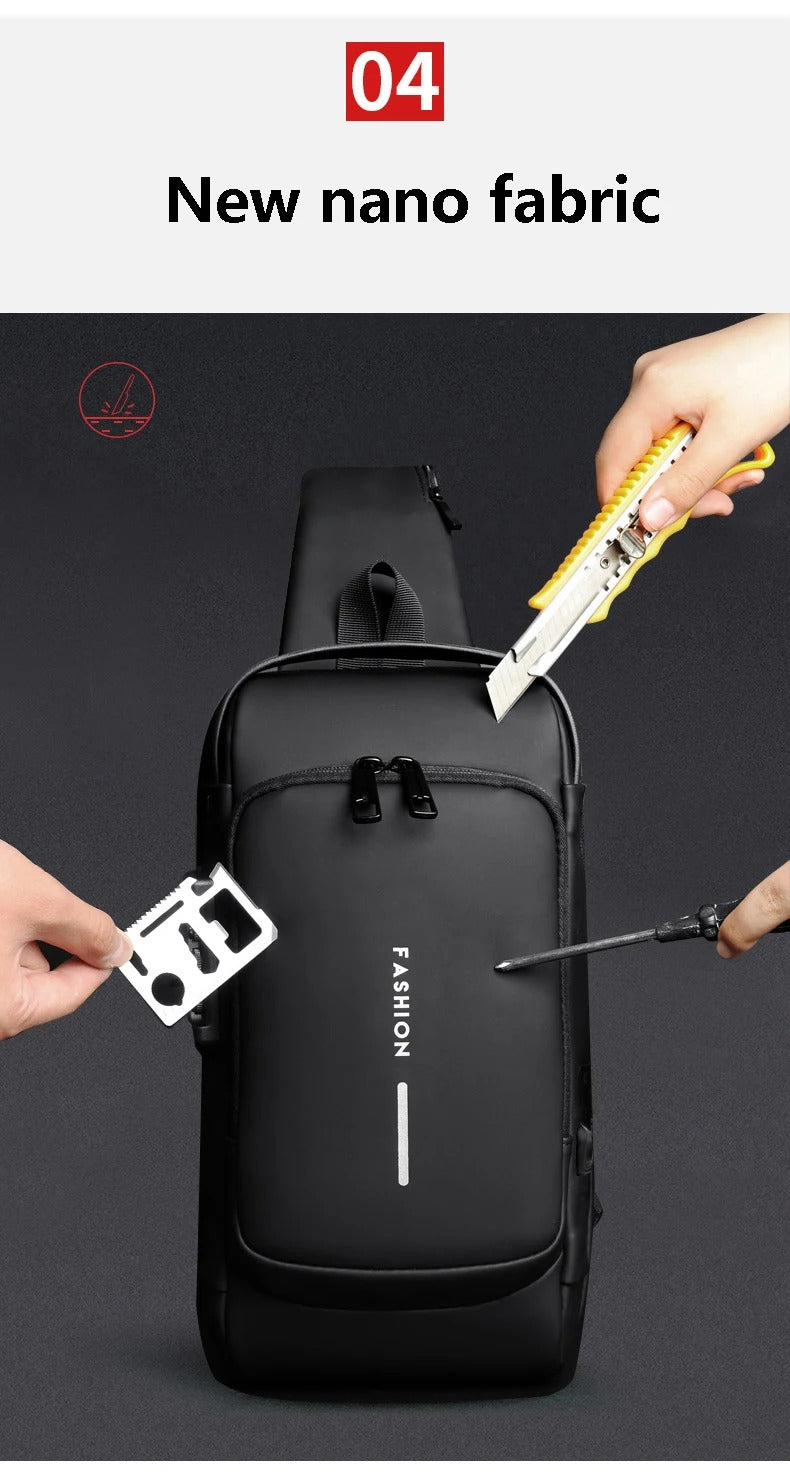 Chest Bag Multi function Cross-body Sport Running Travel Sling Pack Anti-theft For Men